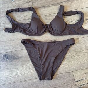 Yolanda FULL COVERAGE SCULPTING BRIEF and CURVE UNDERWIRE BRA in CHOCOLATE